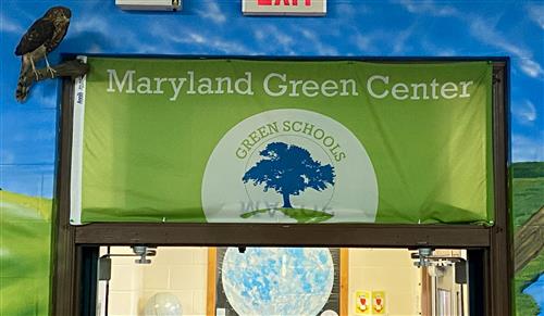 Image of a MD Green Center flag displayed at Hickory.